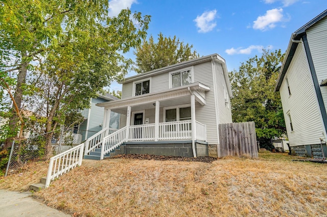 view of front of home with covered porch