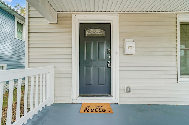 view of doorway to property