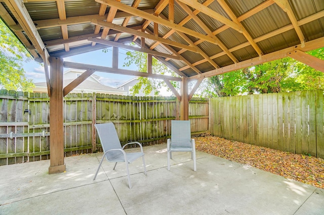 view of patio / terrace featuring a gazebo