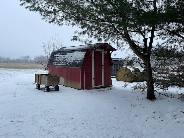 view of snow covered structure