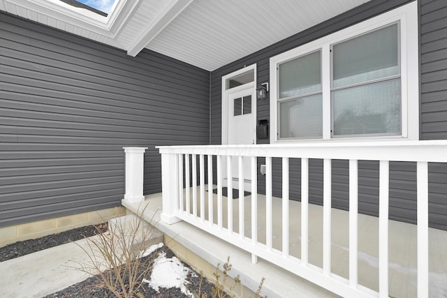 doorway to property with a porch