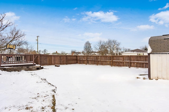 view of snowy yard