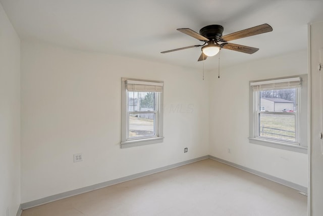 2029 Fairfax Ave, Columbus, OH 43207 - unfurnished room featuring plenty of natural light, ceiling fan, and baseboards