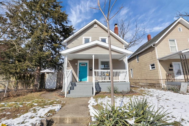 bungalow-style home featuring a porch