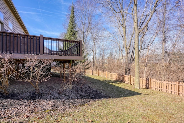 view of yard featuring a deck