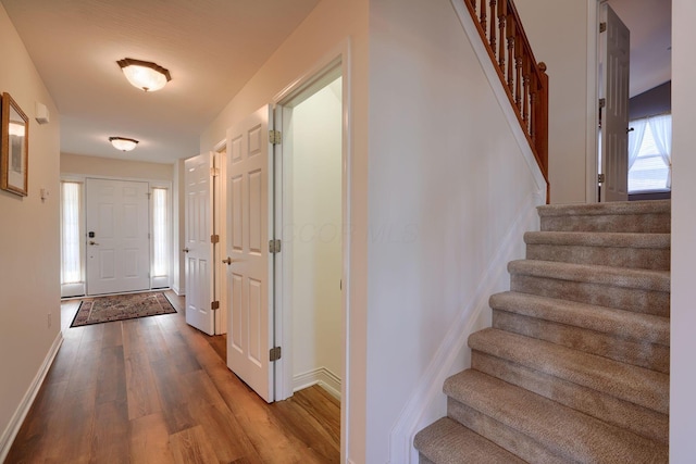 interior space with hardwood / wood-style floors