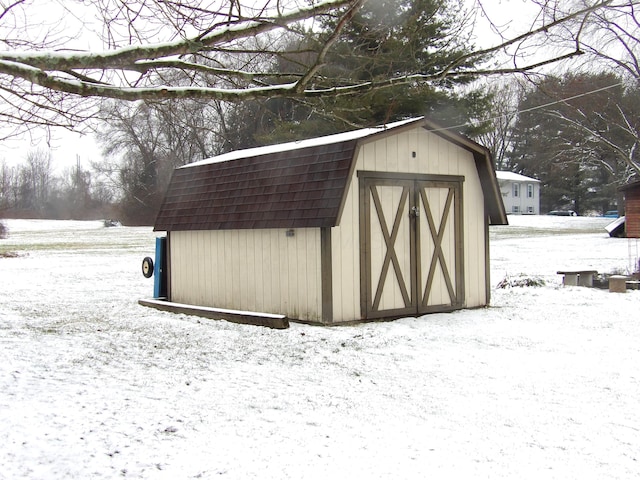 view of snow covered structure