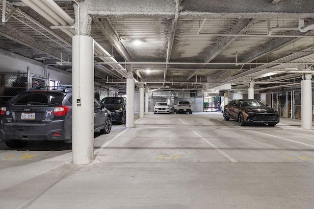 view of parking garage