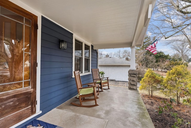 view of patio with a porch