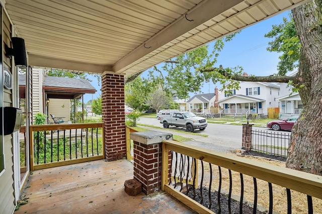 deck with a porch