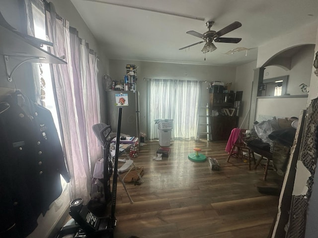 235 Oak St, Marion, OH 43302 - interior space with hardwood / wood-style floors and ceiling fan