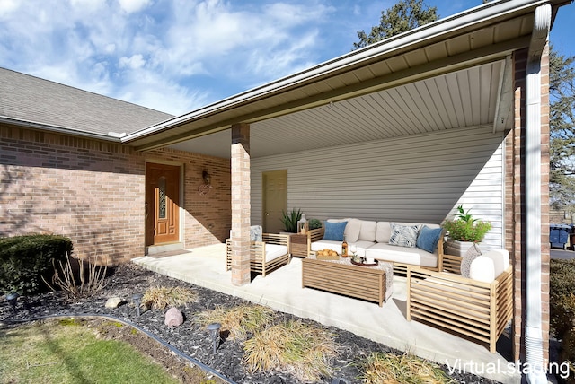 view of patio with an outdoor living space