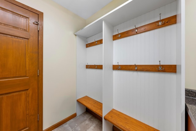 mudroom featuring baseboards