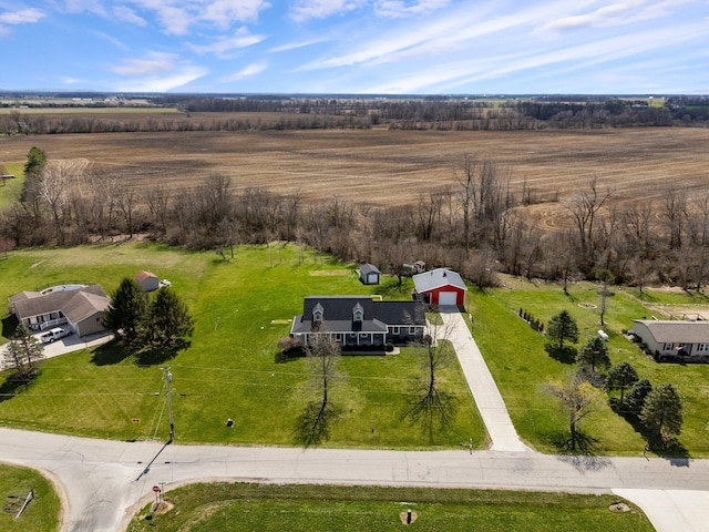 aerial view with a rural view