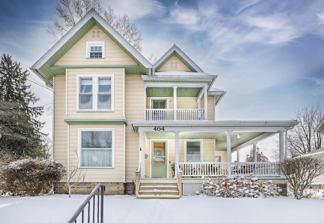 view of front of home with covered porch