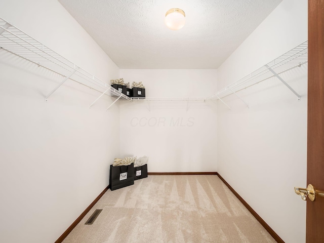 walk in closet with carpet and visible vents