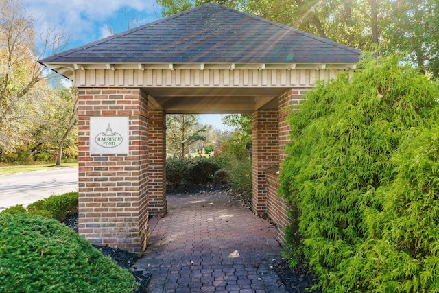 exterior space featuring a gazebo