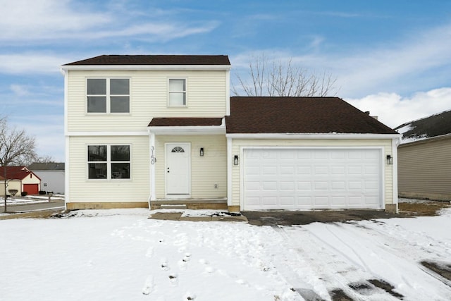 view of front facade with an attached garage