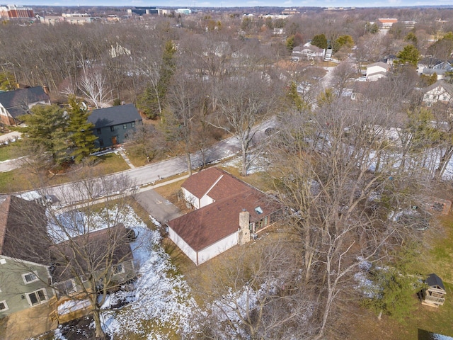 aerial view with a residential view