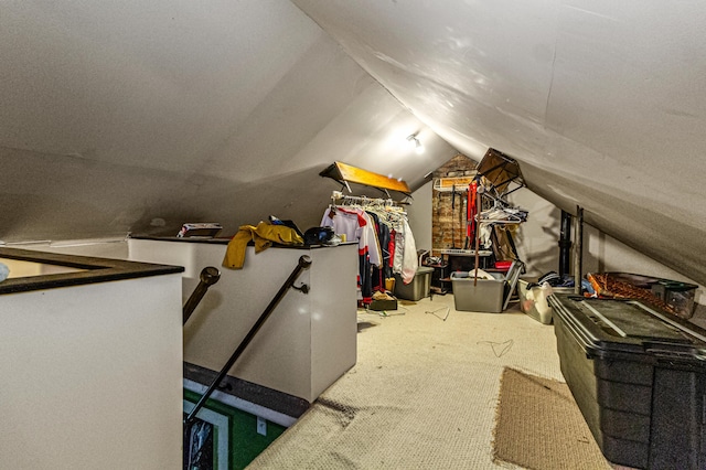 view of unfinished attic