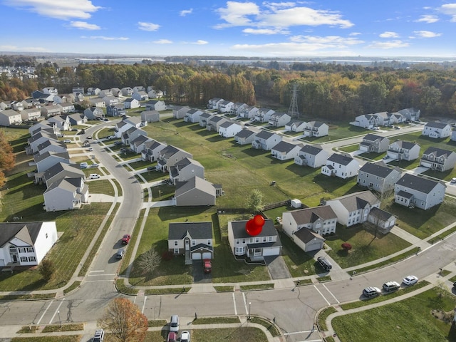 drone / aerial view featuring a residential view