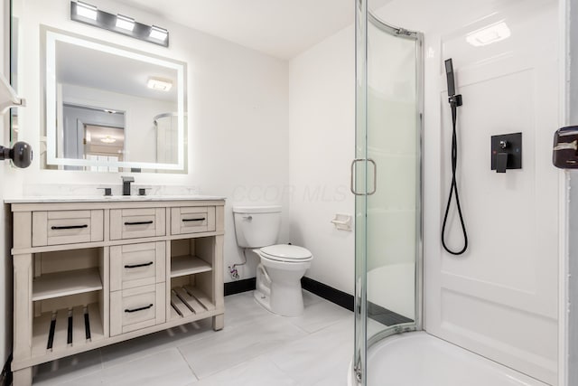 2715 Kenview Rd S, Columbus, OH 43209 - bathroom featuring a stall shower, tile patterned flooring, and toilet