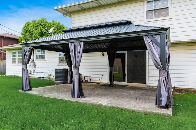 2715 Kenview Rd S, Columbus, OH 43209 - exterior space featuring a yard, a gazebo, a patio area, and central air condition unit