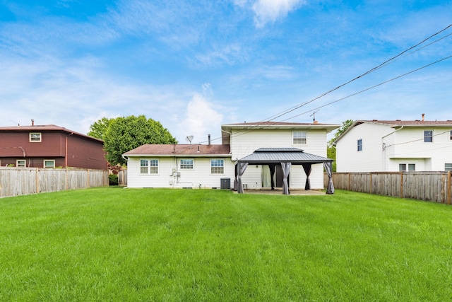 2715 Kenview Rd S, Columbus, OH 43209 - back of house with a gazebo, a lawn, and a fenced backyard