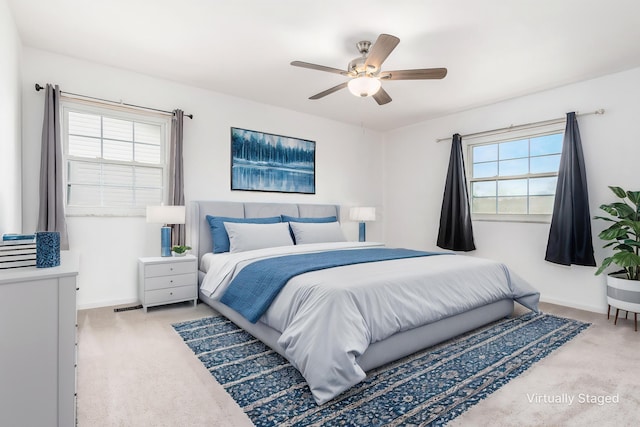 2715 Kenview Rd S, Columbus, OH 43209 - bedroom with ceiling fan, carpet floors, baseboards, and visible vents