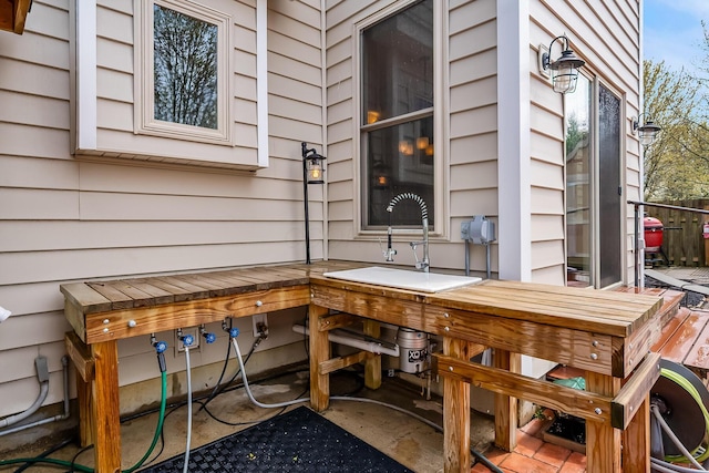 exterior space with a sink