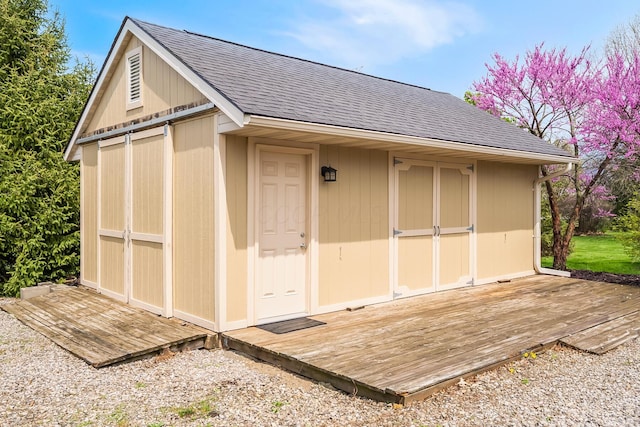 view of shed