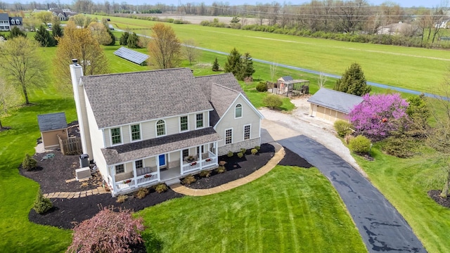 drone / aerial view featuring a rural view
