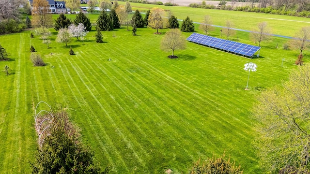 aerial view with a rural view