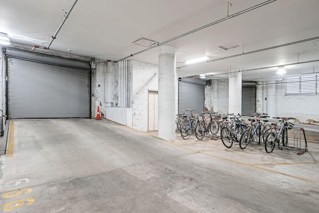 parking garage with bike storage