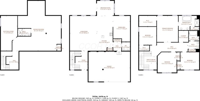 1128 Legacy Ln, Pataskala, OH 43062 - view of floor plan / room layout