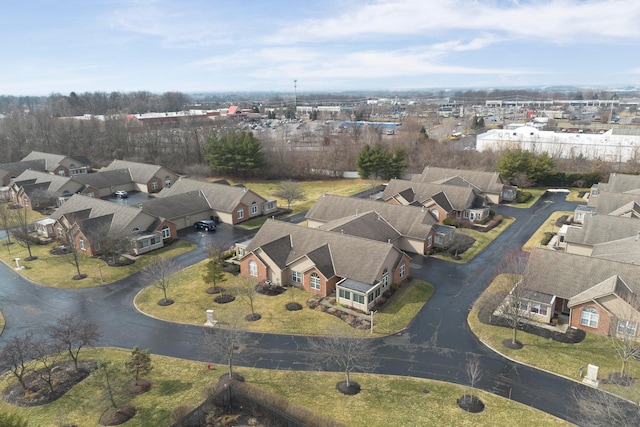 aerial view with a residential view