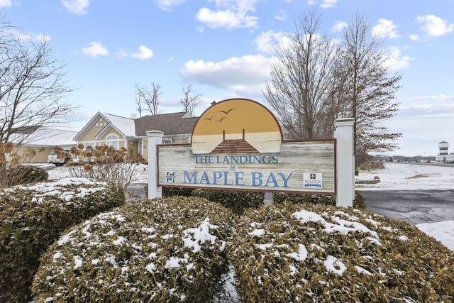 view of community sign