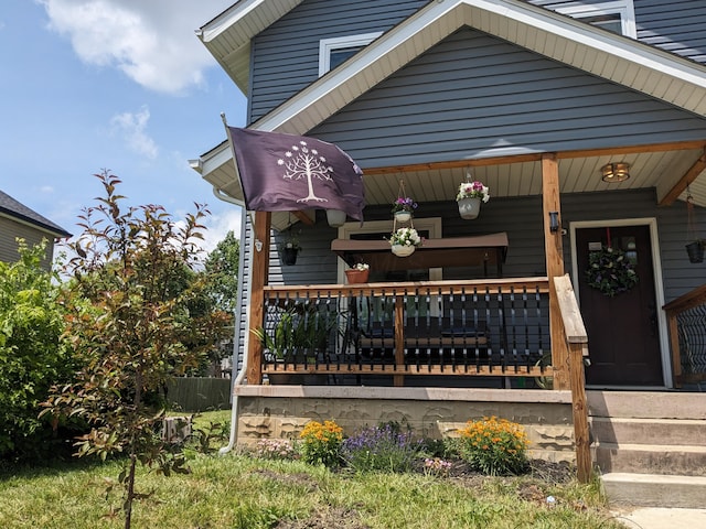 exterior space featuring covered porch