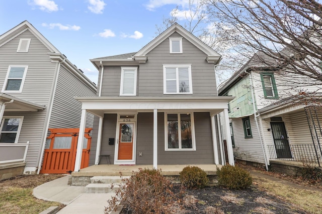 view of front of property with covered porch