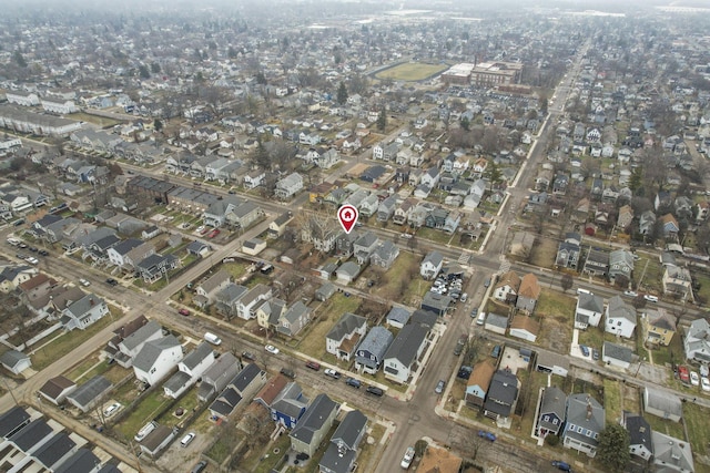 aerial view with a residential view