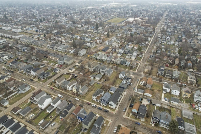 aerial view with a residential view