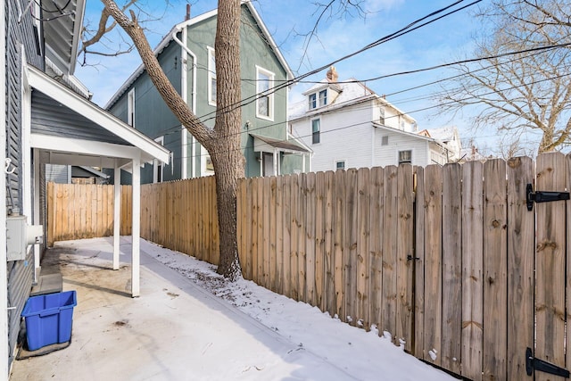 exterior space with a gate and fence