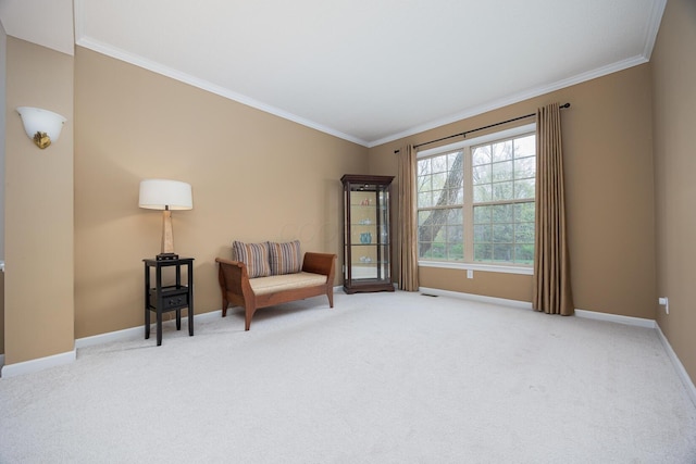 413 Ashmoore Cir E, Powell, OH 43065 - sitting room featuring baseboards and ornamental molding