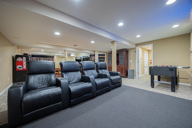 413 Ashmoore Cir E, Powell, OH 43065 - cinema with recessed lighting, carpet, and baseboards