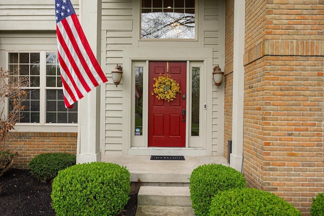 413 Ashmoore Cir E, Powell, OH 43065 - entrance to property featuring a porch and brick siding