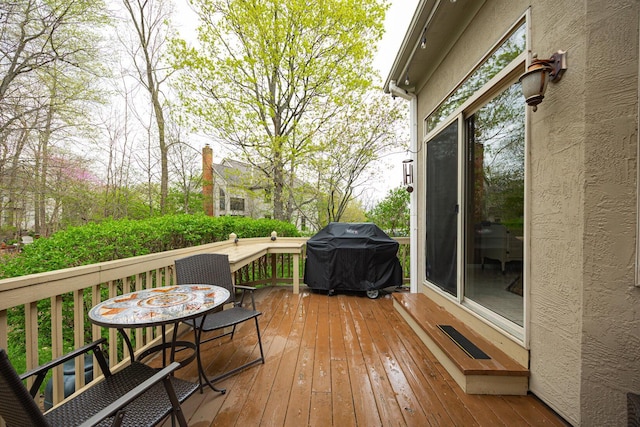 413 Ashmoore Cir E, Powell, OH 43065 - wooden deck featuring grilling area