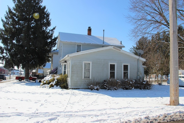 exterior space with a chimney