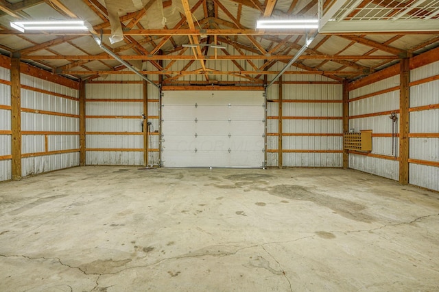 garage featuring metal wall