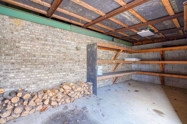 interior space with a garage