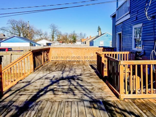 wooden terrace with fence